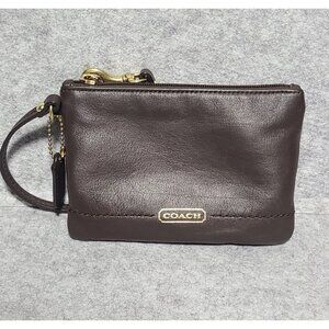 VGUC COACH Chocolate Brown Leather Wristlet
